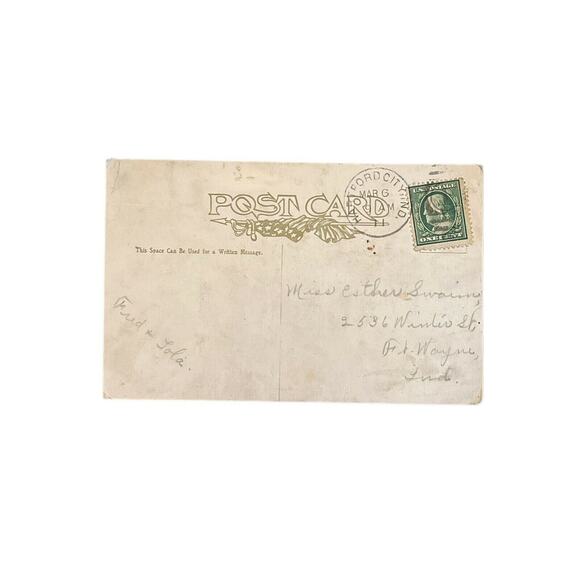 Antique 1911 Postcard Howling Cat On Wall I. Phillips Artist Humor Whimsical GUC - Picture 4 of 7